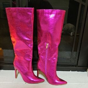 Pink Knee-High Boots